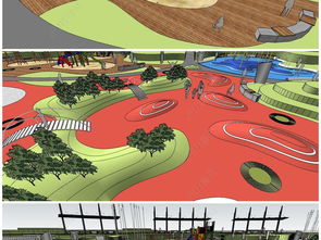 精品现代住宅小区公园广场大型儿童活动场地游乐园SU模型设计模型下载